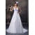 A-Line Satin Sleeveless V-Neck Beaded Wedding Dresses 2031032