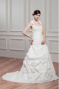 Unique Design Taffeta A-Line Sleeveless Wedding Dresses 2031043