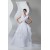 Unique Design V-Neck A-Line Satin Organza Beaded Sleeveless Wedding Dresses 2031044