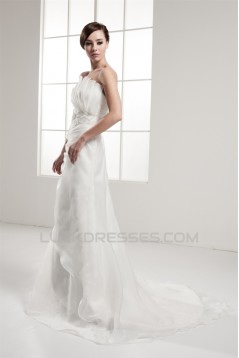 A-Line Sleeveless Strapless Beaded Wedding Dresses 2031051