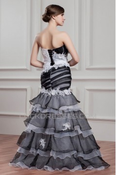 Sleeveless Mermaid/Trumpet Satin Organza Wedding Dresses 2031053