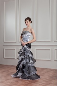 Sleeveless Mermaid/Trumpet Satin Organza Wedding Dresses 2031053