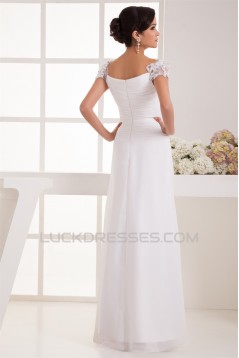 Wonderful A-Line Square Chiffon Lace Floor-Length Wedding Dresses 2031062