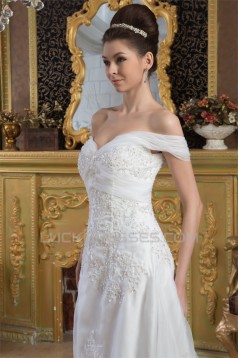 Wonderful Off-the-Shoulder A-Line Sleeveless Beaded Lace Wedding Dresses 2031065