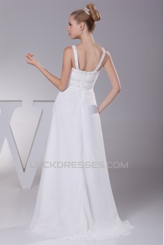 A-Line Chiffon Spaghetti Straps Beaded Wedding Dresses 2030107