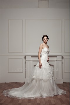 Wonderful A-Line Sleeveless Sweetheart Lace Wedding Dresses 2031071