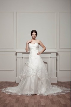 Wonderful A-Line Sleeveless Sweetheart Lace Wedding Dresses 2031071