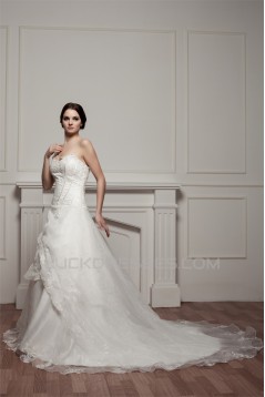 Wonderful A-Line Sleeveless Sweetheart Lace Wedding Dresses 2031071
