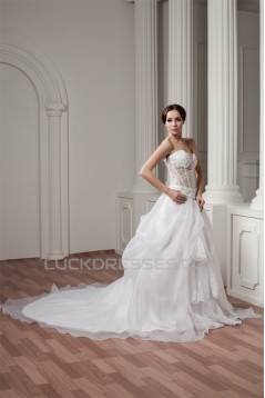 Wonderful Sleeveless Sweetheart Satin A-Line Best Wedding Dresses 2031073