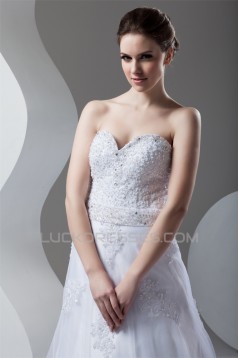 Wonderful A-Line Sweetheart Sleeveless Beaded Lace Wedding Dresses 2031074