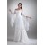 A-Line Chiffon Satin Spaghetti Straps 3/4 Length Sleeve Wedding Dresses 2031078