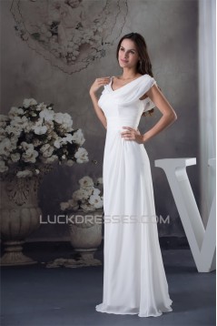 A-Line Chiffon V-Neck Floor-Length New Arrival Wedding Dresses 2030108