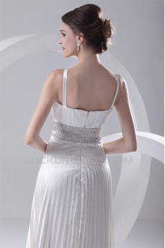A-Line V-Neck Elastic Woven Satin Floor-Length Beaded Sequin Wedding Dresses 2031099