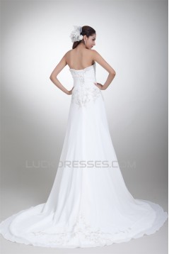 Amazing Chiffon Satin Sleeveless Sweetheart A-Line Wedding Dresses 2031107