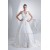 A-Line Halter Court Train Beaded Applique Satin Wedding Dresses 2030112