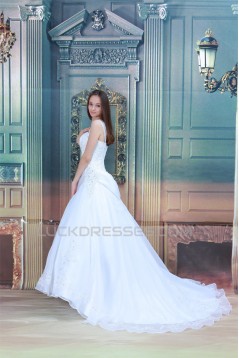 attractive Sleeveless Satin Straps A-Line Most Beautiful Wedding Dresses 2031121