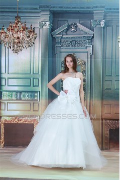 Beautiful Ball Gown Soft Sweetheart Satin Fine Netting Wedding Dresses 2031129