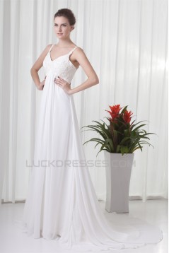 Beautiful Chiffon Lace Sleeveless A-Line Wedding Dresses Maternity Wedding Dresses 2031131