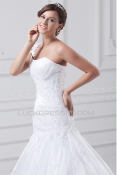 Beautiful Sleeveless A-Line One-Shoulder Wedding Dresses 2031133