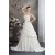 A-Line Strapless Court Train Beaded Lace Wedding Dresses 2030114