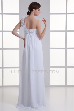 Brush Sweep Train Chiffon One-Shoulder Wedding Dresses Maternity Wedding Dresses 2031144