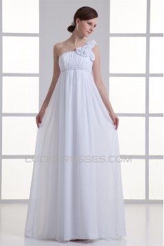 Brush Sweep Train Chiffon One-Shoulder Wedding Dresses Maternity Wedding Dresses 2031144