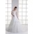 Capped Sleeves Taffeta Fine Netting Ball Gown Wedding Dresses 2031145