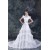 A-Line Square Short Sleeve Satin Organza Best Wedding Dresses 2031160