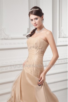 Elegant A-Line Sleeveless Taffeta Strapless Wedding Dresses 2031166