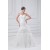 Fantastic Sleeveless A-Line One-Shoulder Satin Organza Wedding Dresses 2031182