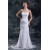 Fashionable Sleeveless Sweetheart Satin Net A-Line Best Wedding Dresses 2031196