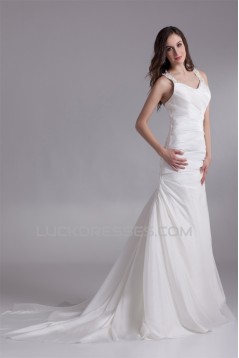 Fashionable Straps Sleeveless A-Line Taffeta New Arrival Wedding Dresses 2031197