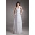 Chiffon Satin One-Shoulder A-Line Sleeveless Floor-Length Wedding Dresses 2031202