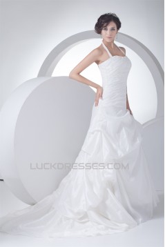Elegant Halter Sleeveless Princess Beaded Wedding Dresses 2030121