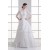 Great Ball Gown 3/4 Length Sleeve Taffeta Lace V-Neck Wedding Dresses 2031212