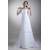Half Elbow Sleeve Satin Lace A-Line Off-the-Shoulder Embellished Wedding Dresses 2031219