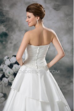 Hot Sale Sleeveless A-Line Strapless Satin New Arrival Wedding Dresses 2031222