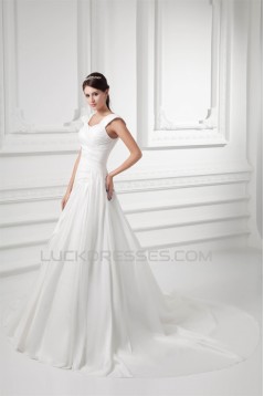 Latest Design Bowl Taffeta A-Line New Arrival Wedding Dresses 2031227