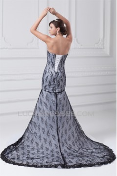 Mermaid/Trumpet Beading Satin Lace Tulle Wedding Dresses 2031230