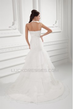 Mermaid/Trumpet Satin Organza Sleeveless New Arrival Wedding Dresses 2031231