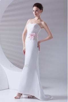 Mermaid/Trumpet Satin Sleeveless Soft Sweetheart Lace Wedding Dresses 2031232