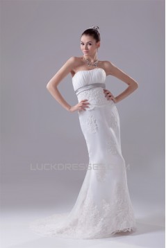 Elegant Sleeveless Satin Organza Mermaid/Trumpet Wedding Dresses 2030127