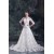 Satin Lace A-Line V-Neck Half Elbow Sleeve Sweet Wedding Dresses 2031272
