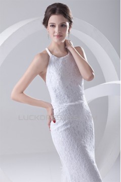 Satin Lace Mermaid/Trumpet Sleeveless Scoop Best Wedding Dresses 2031275