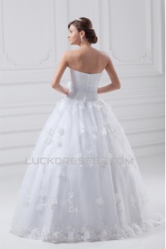 Satin Organza Ball Gown Sleeveless Strapless Embellished Wedding Dresses 2031288