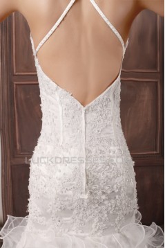 Satin Lace Organza Mermaid/Trumpet Spaghetti Straps Beautiful Wedding Dresses 2031290