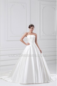 Satin Sleeveless Strapless Ball Gown New Arrival Wedding Dresses 2031302