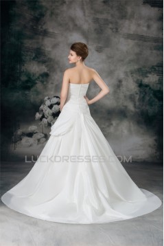 Satin Sweetheart Sleeveless A-Line New Arrival Wedding Dresses 2031304