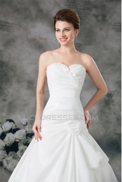 Satin Sweetheart Sleeveless A-Line New Arrival Wedding Dresses 2031304