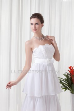 Sheath/Column Sleeveless Chiffon Lace Beautiful Wedding Dresses 2031310